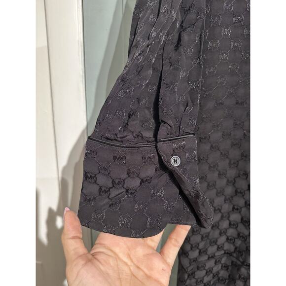 MICHAEL MICHAEL KORS Logo Jacquard Jumpsuit Size XS Long Sleeve Button Down - Picture 4 of 8